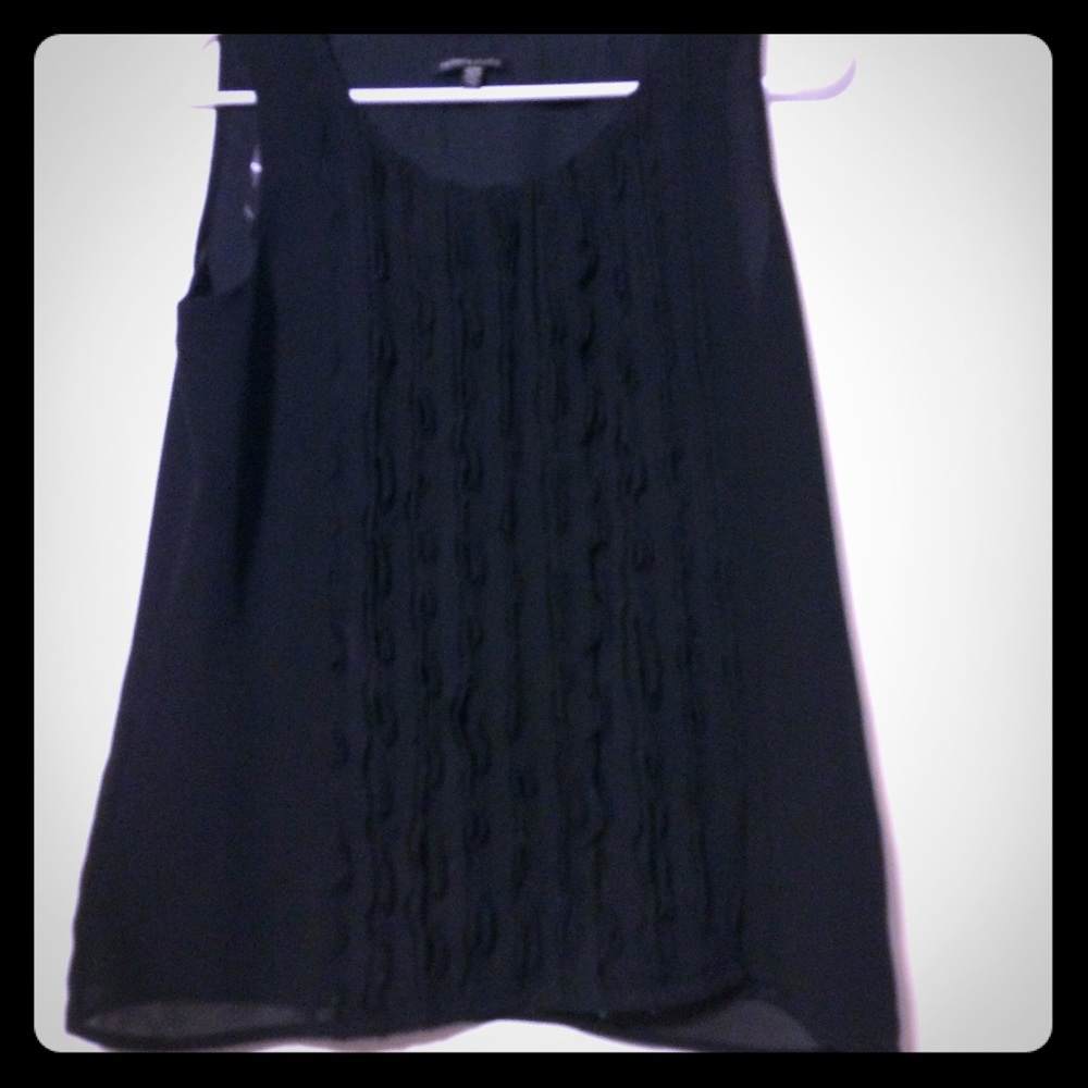Rafaella Studio black sleeveless ruffled top